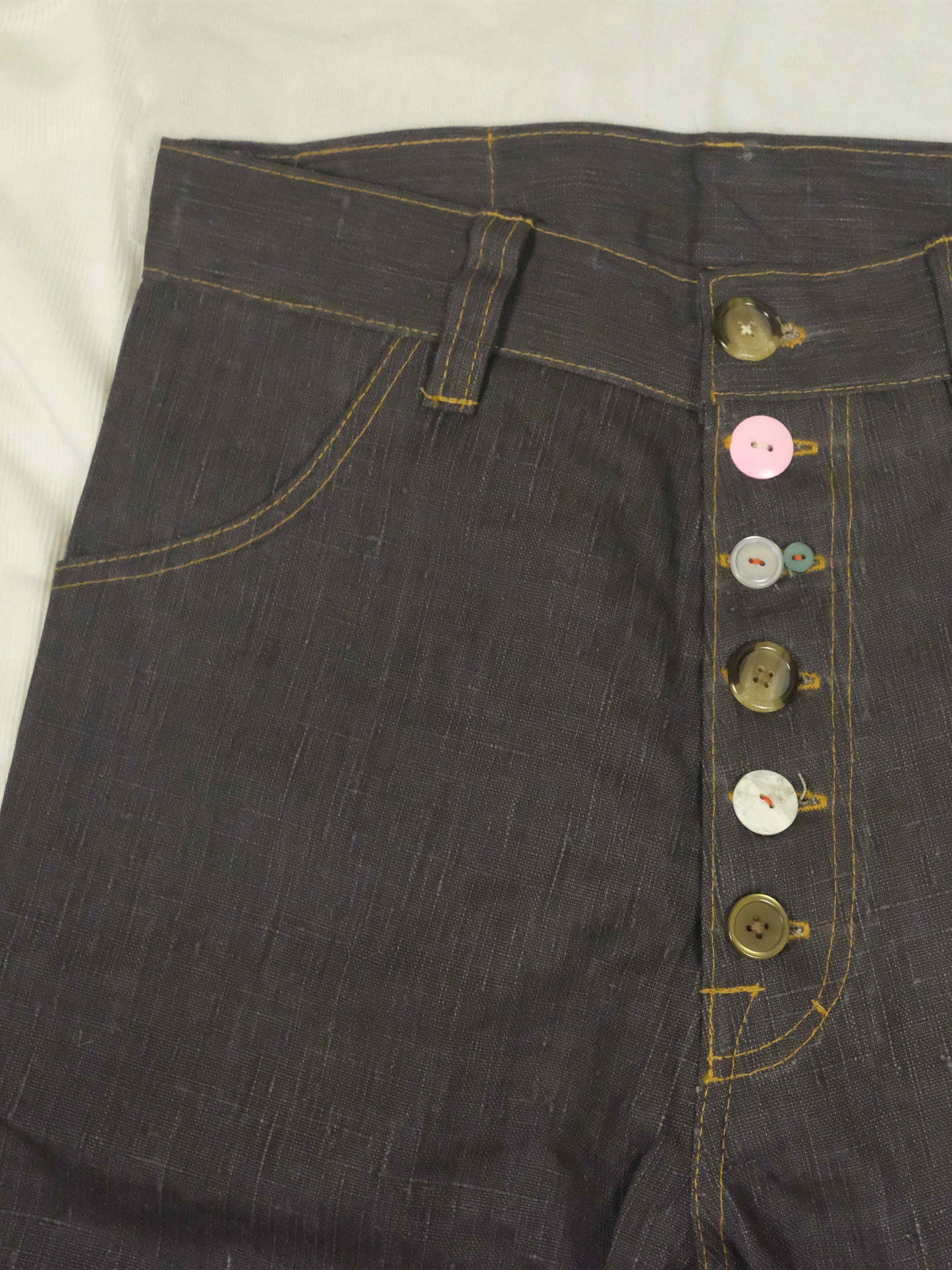 Brown Buttons Denim - 34x33