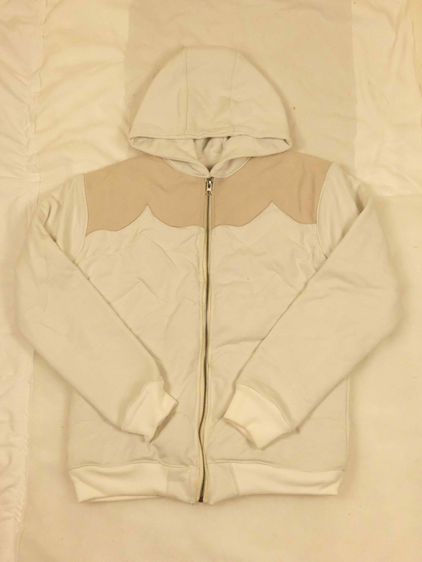 White and Leather Puffer - Medium