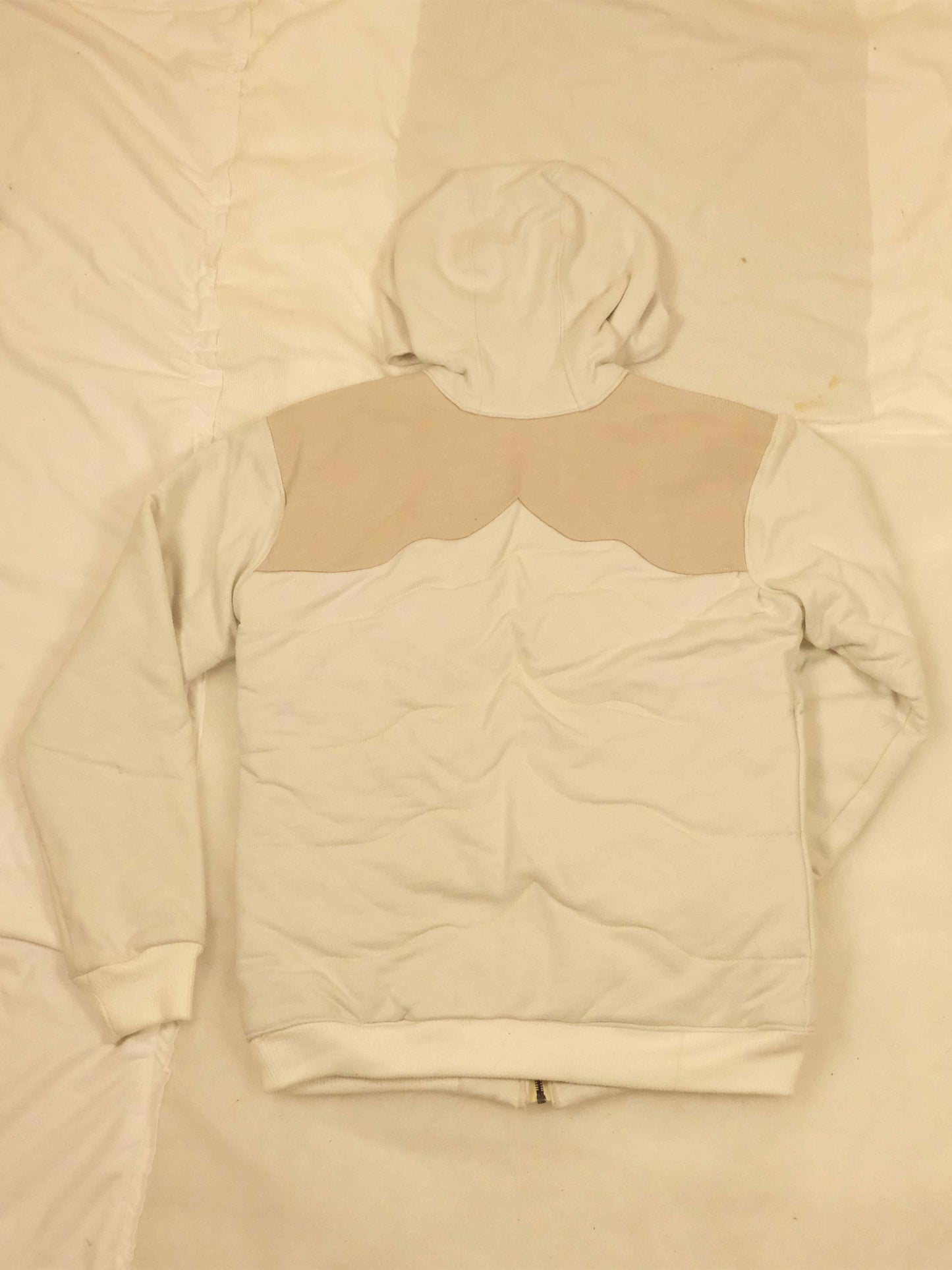 White and Leather Puffer - Medium