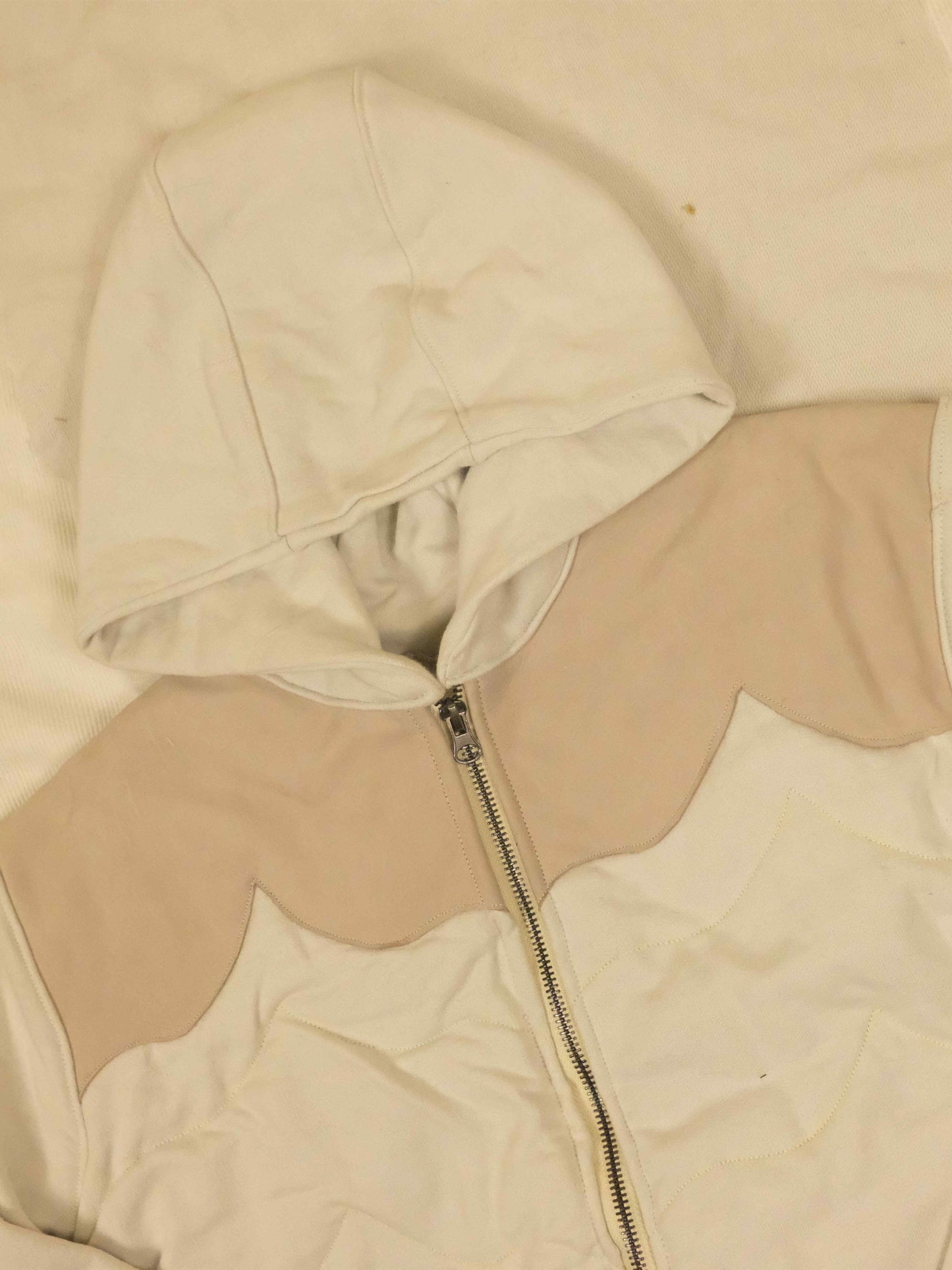 White and Leather Puffer - Medium