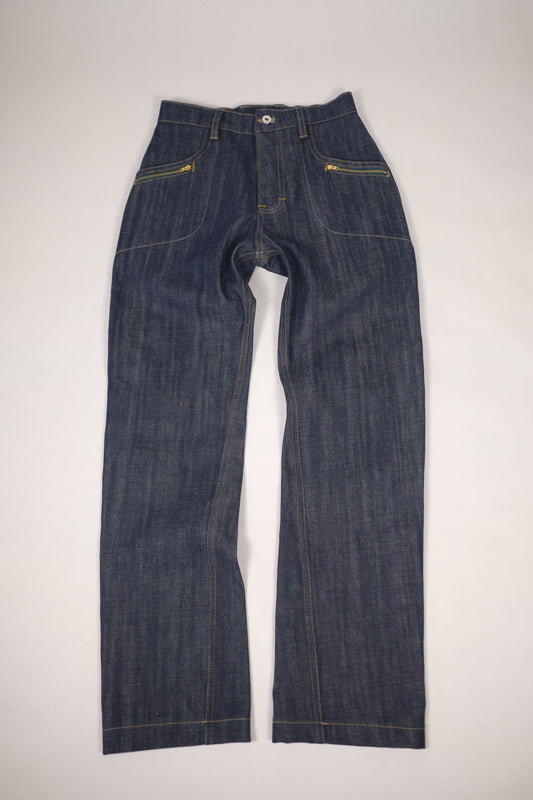 Selvedge zipper denim