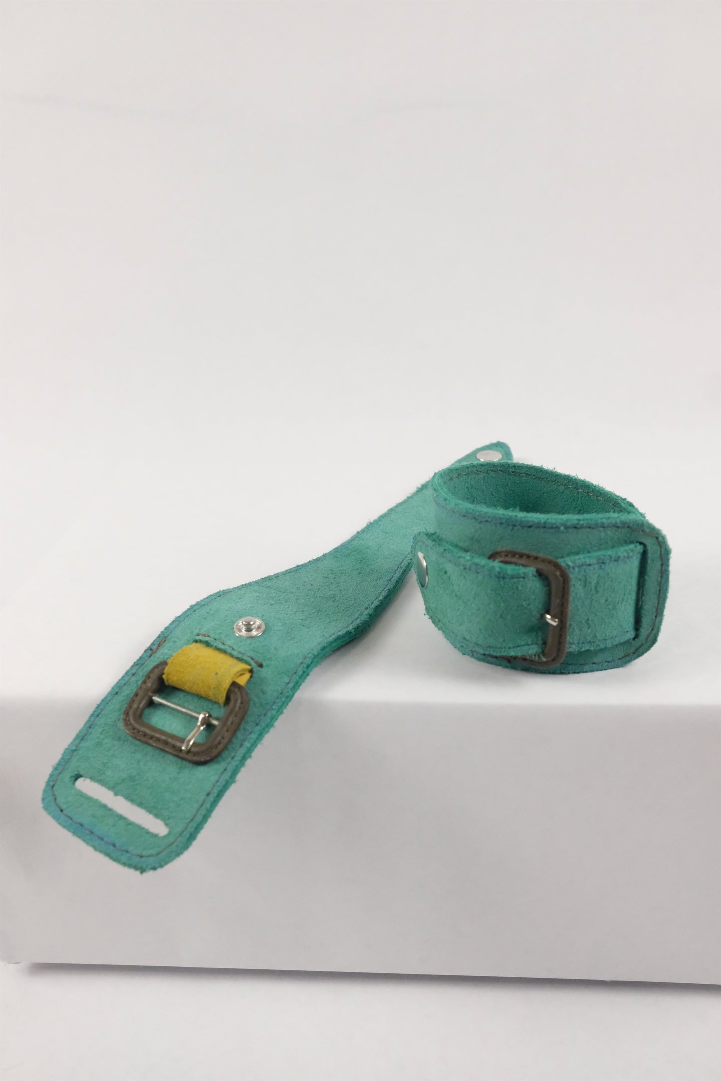 Green Leather Belt Bracelet