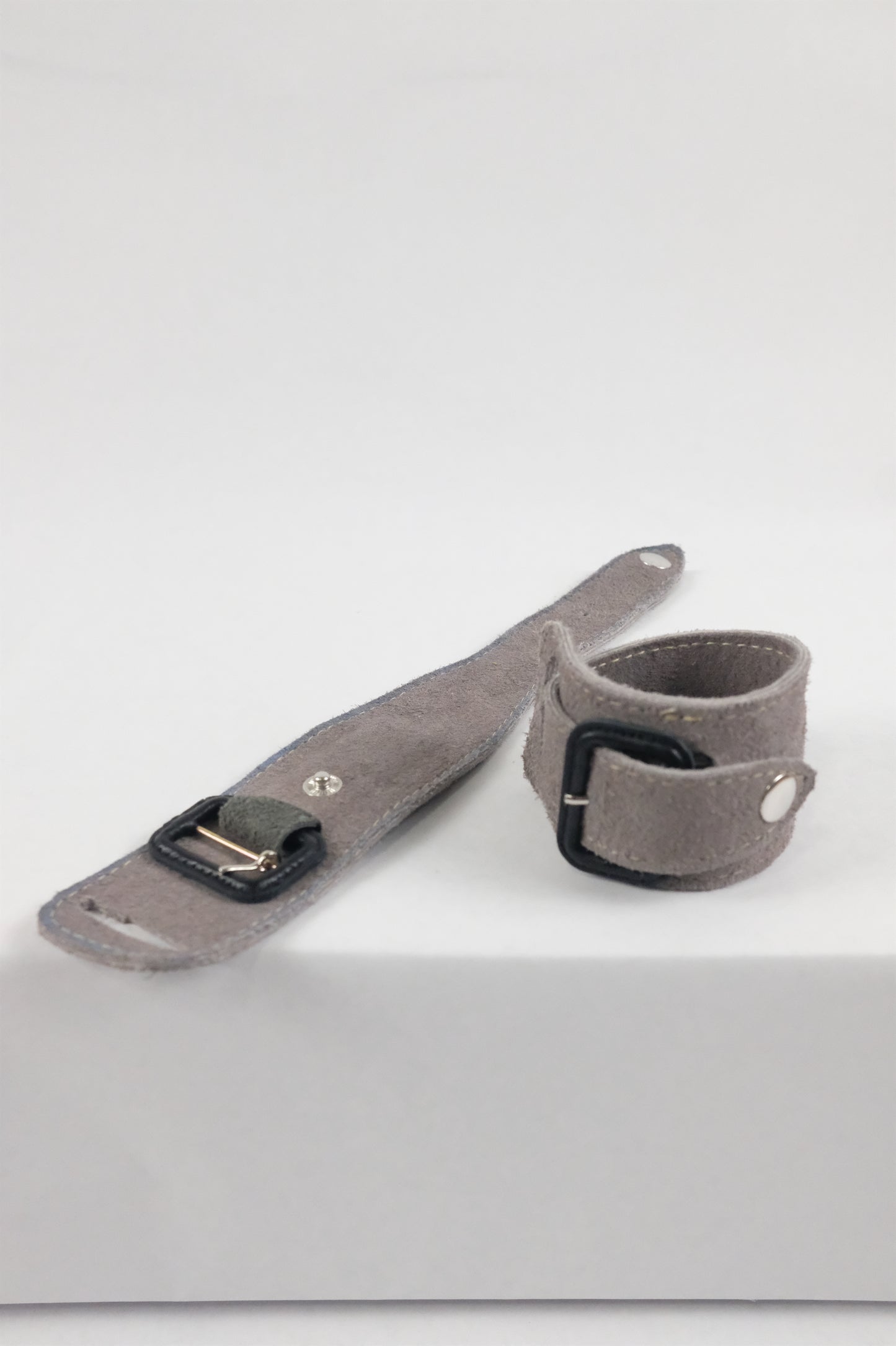 Grey Leather Belt Bracelet