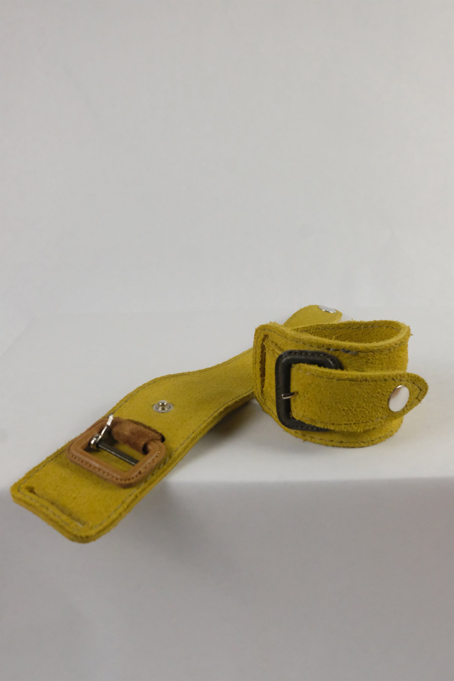 Yellow Leather Belt Bracelet