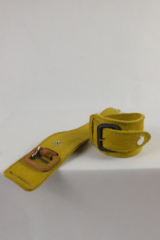 Yellow Leather Belt Bracelet