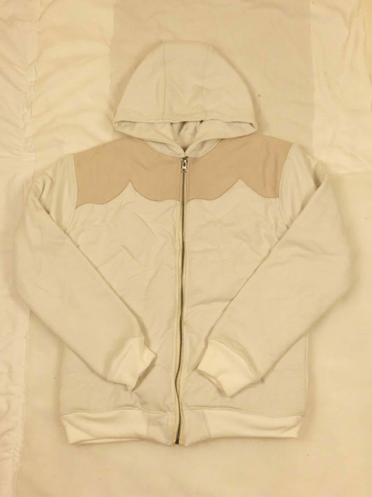 White and Leather Puffer - Medium